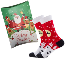 Kerstsokken rood – in cadeauverpakking