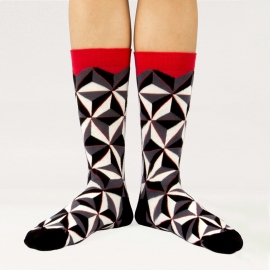 Ballonet Prism heren sokken mt 41 - 46 grijs,zwart, offwhite en rood