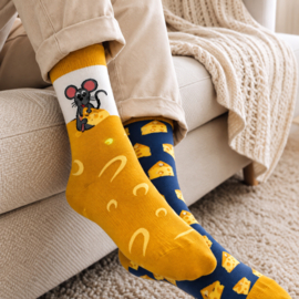 Sokisahtel mismatched sokken – Muis & Kaas – maat 40-45
