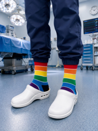 Kleurrijke sokken – regenboog gestreepte sokken