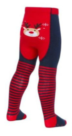 baby maillot blauw met rood en rendier afbeelding - 0/6 mnd