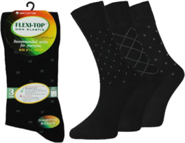Non Elastic Flexi top sokken zonder knellend boord - set van 3 paar mt 39 - 45