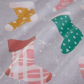 Kerst dekbedovertrek Christmas Stockings - Lits Jumeaux met 2 x kussensloop