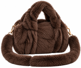 Saison Nandi fluffy handtas – bruin, taupe & crème