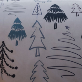 Christmas Scandi Trees - kerstboom dekbedovertrek - lits jumeaux met 2 kussenslopen