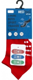 Anti slip sport sokken - maat 23/26 - boy - set van 3 paar rood/groen/blauw