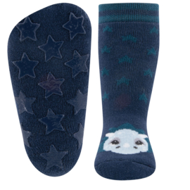 Anti slip sokken set van 2 paar dino/strepen blauw maat 18-19