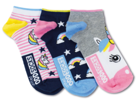 Oddsocks - Mismatched Gekke Sokken - Unicorn - 3 sneaker sokken - maat 37 tot 42