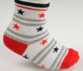 5291 antislip sokkencreme, grijs en rood met sterren