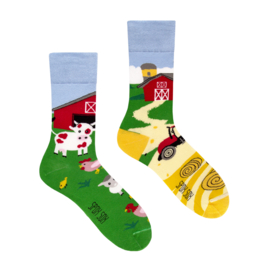 Mismatched sokken - Farm - Boerderij - mismatch sokken- 2 verschillende - maat 40/43