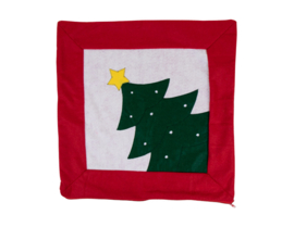 Kerst kussenhoesje maat 41x41 - Kerstboom - rood/creme/groen