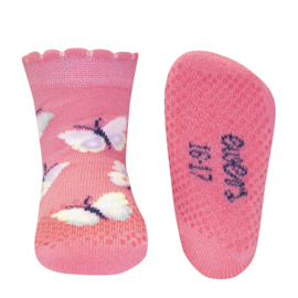 Ewers anti slip sokken Krabbelfix rose vlinder maat 17-18