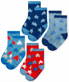 Anti slip fluffy baby sokjes - set van 4 paar - maat 15-18
