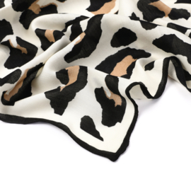 Sjaal - Luipaard - Leopart - Zwart - Creme