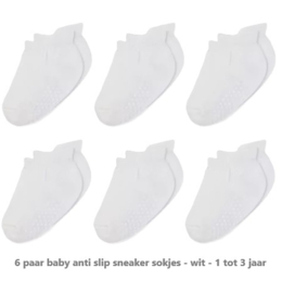 5190 Anti slip baby sokken set van 6 paar in leuk sneaker model wit