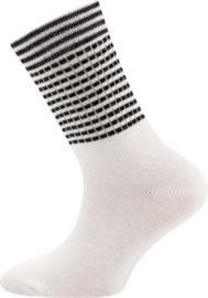 Set van 2 paar sokken - Zwart met Wit gestreept - maat 35/38