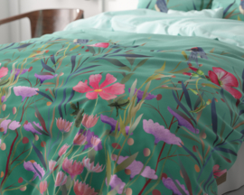 Nieuwe collectie dekbedovertrek - Flower & birds turquoise - 2 persoons- met 2 kussenslopen