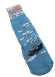 4790 Soft Touch anti slip pantoffel sokken blauw vliegtuig maat 23-26 (24 tot 36 mnd )