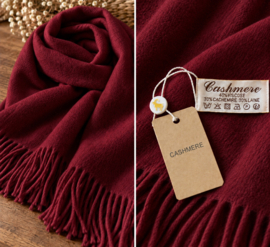 Superzachte sjaal met cashmere – wijnrood