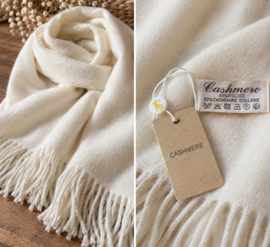Superzachte sjaal met cashmere – crème