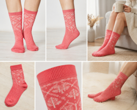 Bamboe dames sokken - Crabapple red orange -  maat 37-40
