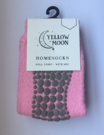 4677 Anti slip huissokken Yellow Moon - licht roze maat 18/19