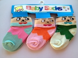 baby sokjes model A set van 3 paar van 0 tot 12 maanden