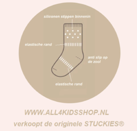 STUCKIES® anti slip sokken set van 3 paar grijs (FOSSIL) maat 19/21