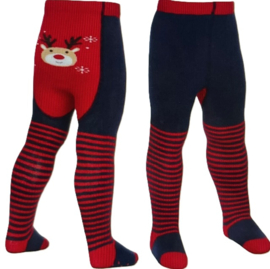 baby maillot blauw met rood en rendier afbeelding - 0/6 mnd