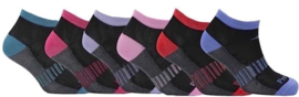 Sneaker sokken Pro Hike - set van 6 paar - zwart met gekleurde details - maat 37 / 42