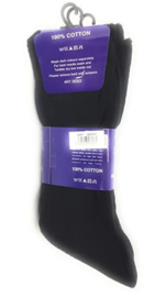 100% katoenen heren sokken 3 paar zwart, non elastic boorden  mt 39 - 45
