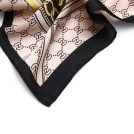 Sjaal - Elegant - Zwart  met kettingprint