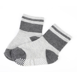 4816 antislip sokken lichtgrijs met middengrijs - anti slip sokjes