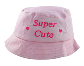 Zonnehoedje Super Cute licht roze  - maat 50,52