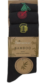 Bamboe sokken 3 paar met geborduurd embleem - biljart - dart - bierpul  mt 39 - 45
