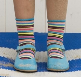 Bonnie Doon Fun stripes sock kindersokken Citrus maat 31-34