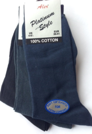B keus 100% katoenen sokken met zachte boorden, set van 3 paar mt 36-41
