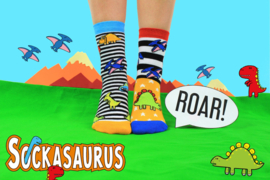 united Oddsocks - Mismatched sokken - Cadeaudoos met 6 verschillende sokken - Sockasaurus - maat 27 - 30