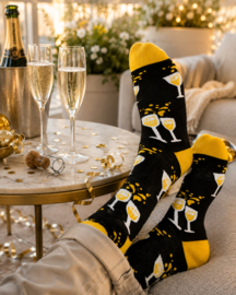 Champagnesokken zwart – Cheers