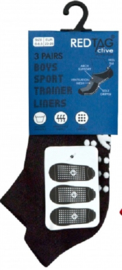 Anti slip sport sokken - maat 27/30 - boy - set van 3 paar zwart