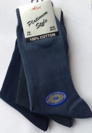 B keus 100% katoenen sokken met zachte boorden, set van 3 paar mt 36-41