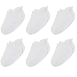5190 Anti slip baby sokken set van 6 paar in leuk sneaker model wit