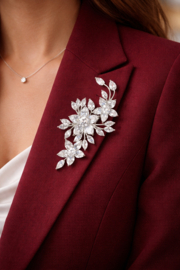 Broche - zilverkleurig - corsage