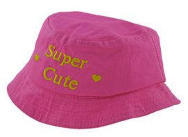 Zonnehoedje Super Cute donker roze  - maat 52