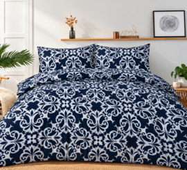Loves Home dekbedovertrek – barok donkerblauw – eenpersoons