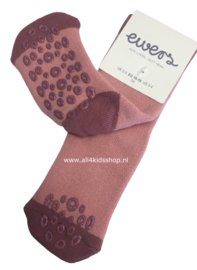 Ewers anti slip sokken Krabbelfix  oud rose  maat 18-19