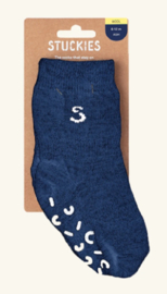 STUCKIES® wollen anti slip sokken in donkerblauw (DAWN) maat 16/18