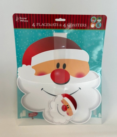 Santa Kerst Placemats met onderzetters - set van 4 stuks