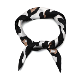 Sjaal - Panterprint - Zwart - Camel - Wit