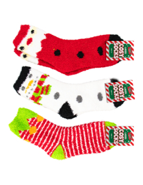 3 paar fluffy kerst sokken - maat 37 / 40